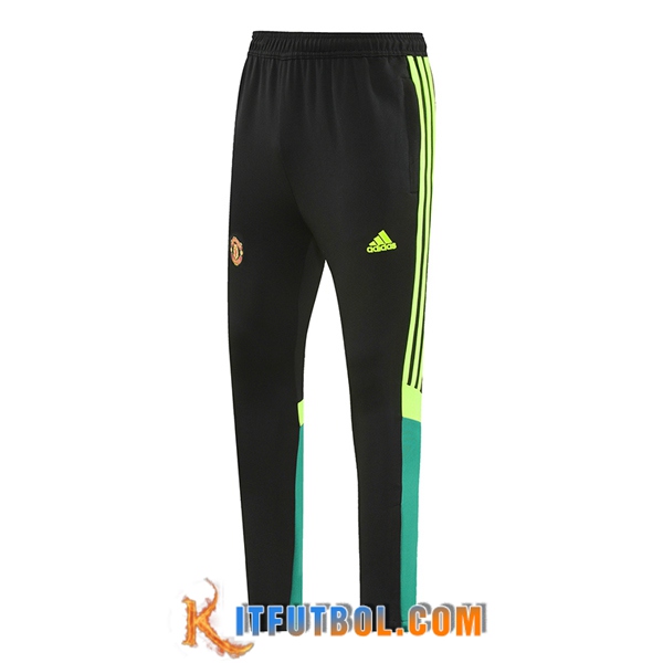 Pantalon Entrenamiento Manchester United Negro/Verde 2024/2025