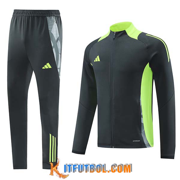 Chandal Equipos De Futbol - Chaqueta Adidas Gris/Verde 2024/2025