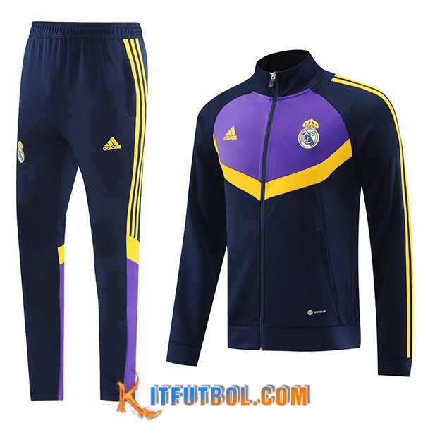 Chandal Equipos De Futbol - Chaqueta Real Madrid Azul/Púrpura/Amarillo 2024/2025
