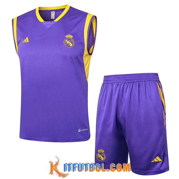Camiseta Entrenamiento sin mangas Real Madrid Violeta/Amarillo 2024/2025