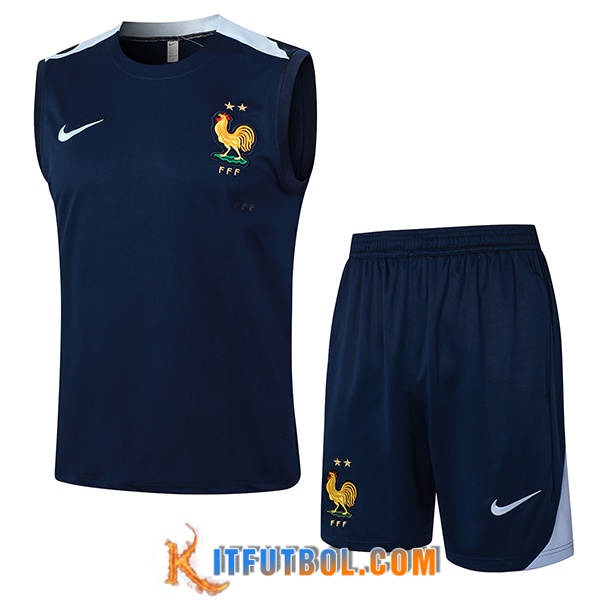 Camiseta Entrenamiento sin mangas Francia Azul Oscuro 2024/2025
