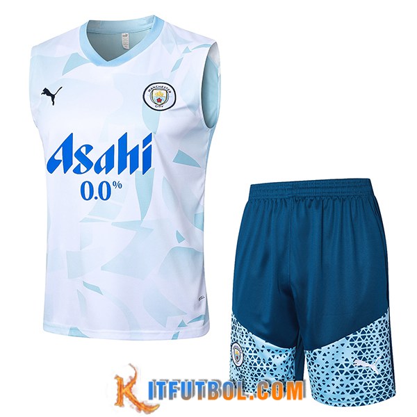 Camiseta Entrenamiento sin mangas Manchester City Azul Claro 2024/2025