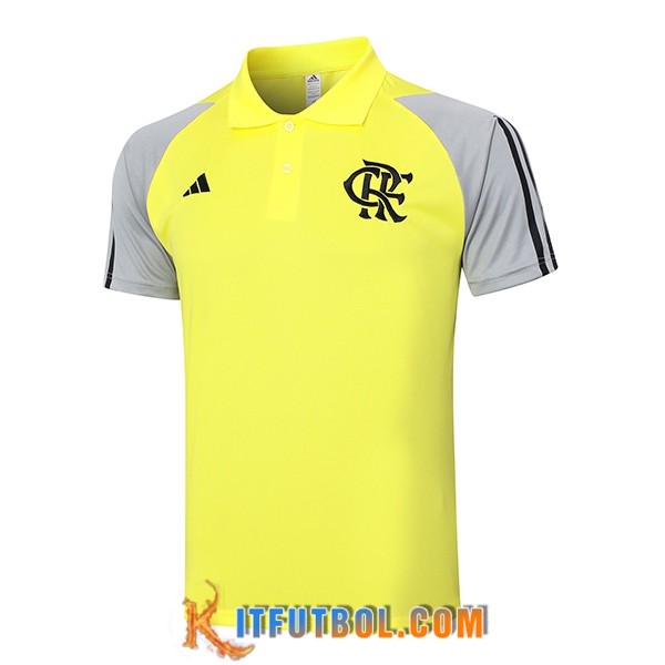 Camiseta Polo Flamengo Amarillo/Negro/Gris 2024/2025