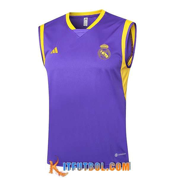 Chalecos De Futbol Real Madrid Violeta/Amarillo 2024/2025