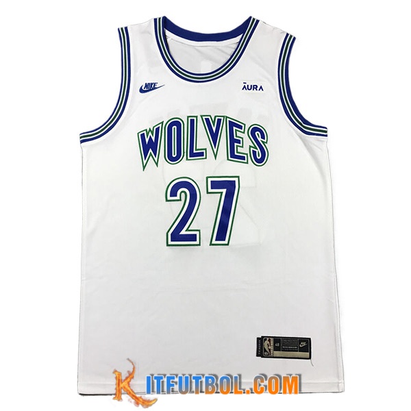 Camisetas De Futbol Minnesota Timberwolves (GOBERT #27) 2024/25 Blanco/Azul