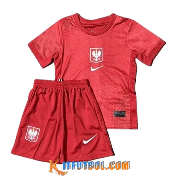 Camisetas De Futbol Polonia Ninos Segunda UEFA Euro 2024