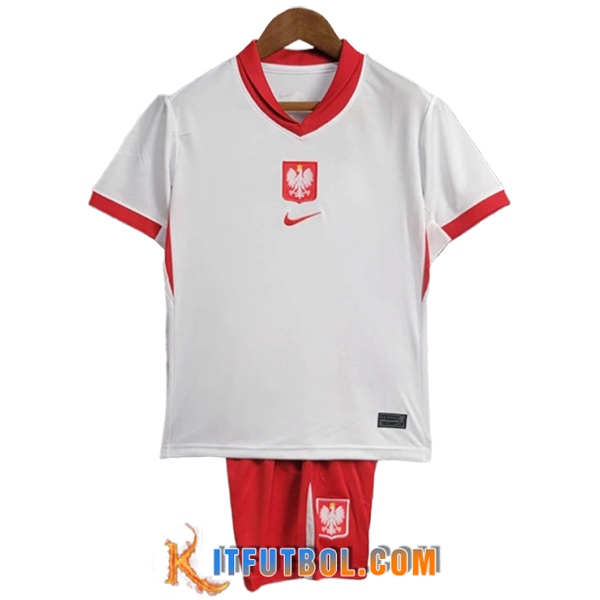 Camisetas De Futbol Polonia Ninos Primera UEFA Euro 2024