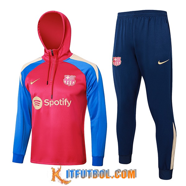 Chaqueta Con Capucha Chandal Rompevientos FC Barcelona Rojo/Azul 2024/2025