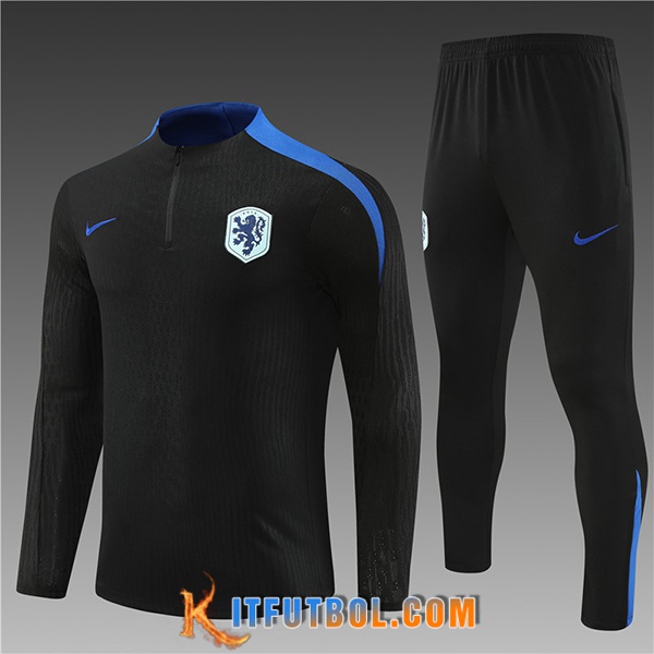 Chandal Equipos De Futbol Países Bajos Ninos Negro/Azul 2024/2025