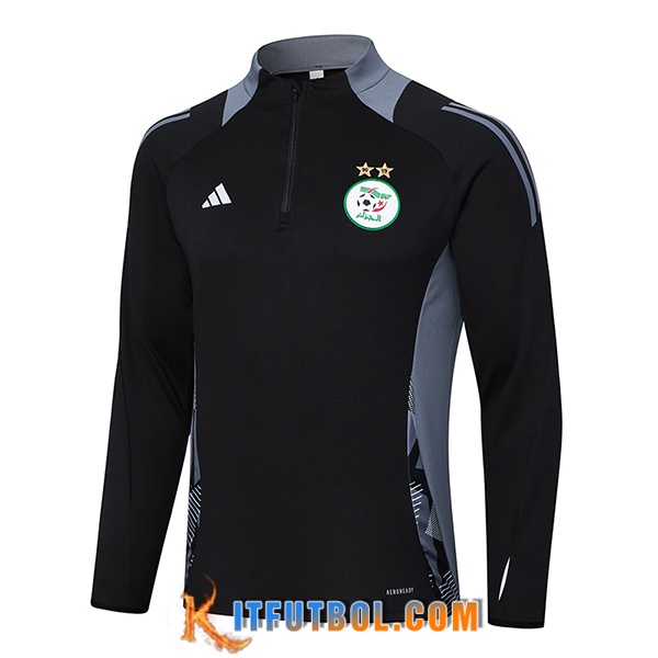 Sudadera De Entrenamiento Algeria Negro/Gris 2024/2025