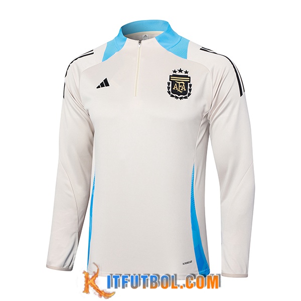 Sudadera De Entrenamiento Argentina Beige/Azul 2024/2025