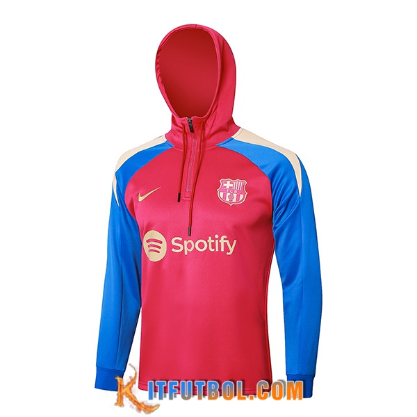 Chaqueta Con Capucha FC Barcelona Rojo/Azul 2024/2025