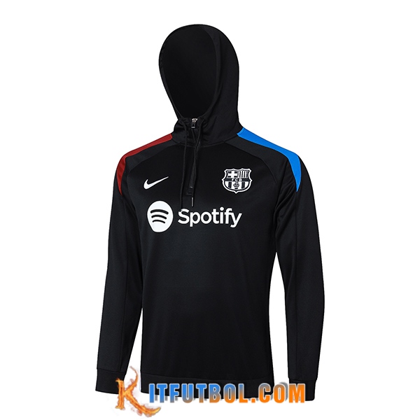 Chaqueta Con Capucha FC Barcelona Negro/Rojo/Azul 2024/2025 -02
