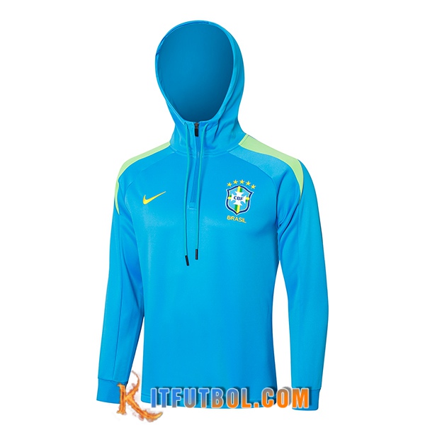 Chaqueta Con Capucha Brasil Azul/Verde 2024/2025