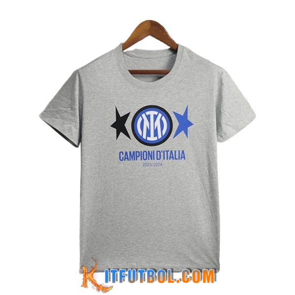 Camisetas De Futbol Inter Milan T-Shirt Champion 2 Gris 2023/2024