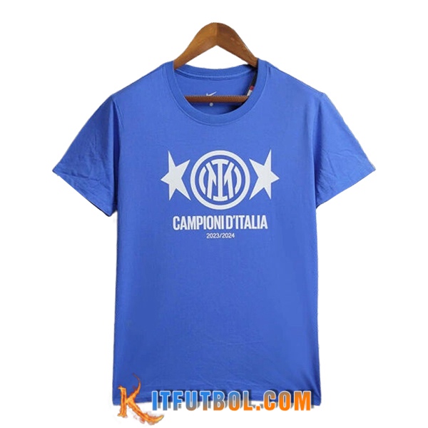 Camisetas De Futbol Inter Milan T-Shirt Champion 2 Azul 2023/2024