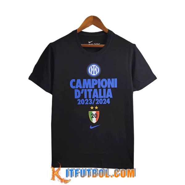 Camisetas De Futbol Inter Milan T-Shirt Champion Negro 2023/2024