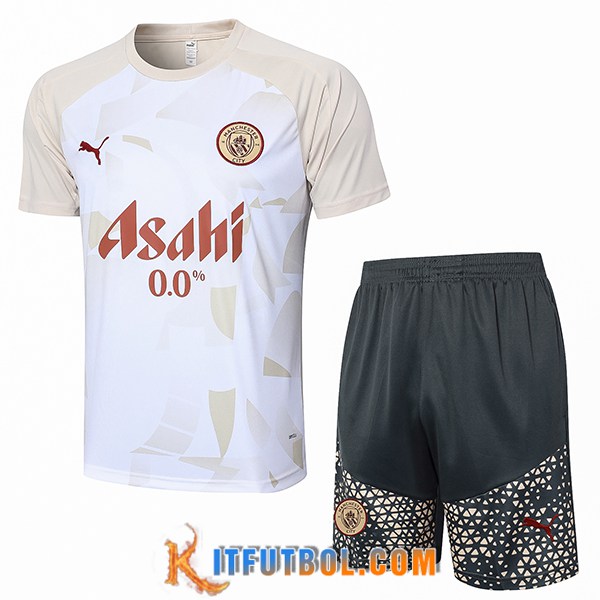 Camiseta Entrenamiento Manchester City Blanco/Amarillo 2024/2025