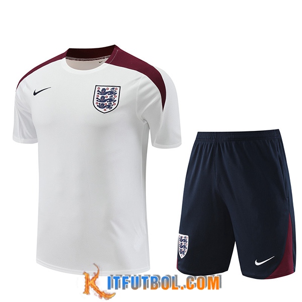Camiseta Entrenamiento Inglaterra Blanco/Rojo 2024/2025