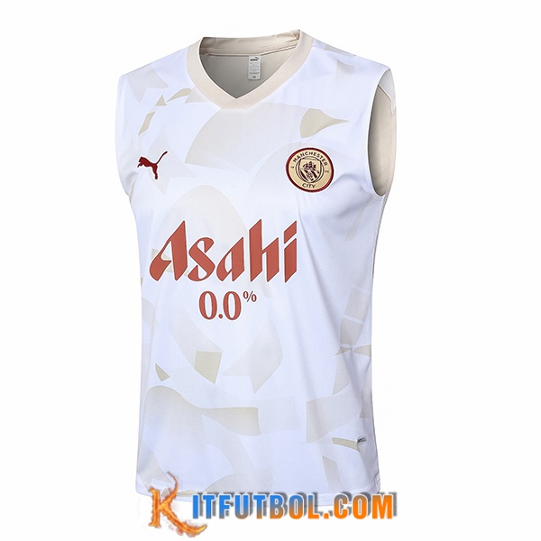 Chalecos De Futbol Manchester City Blanco/Amarillo 2024/2025
