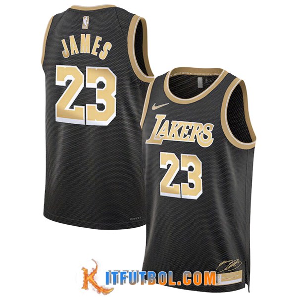 Camisetas NBA Los Angeles Lakers (JAMES #23) 2024/25 Negro/Amarillo