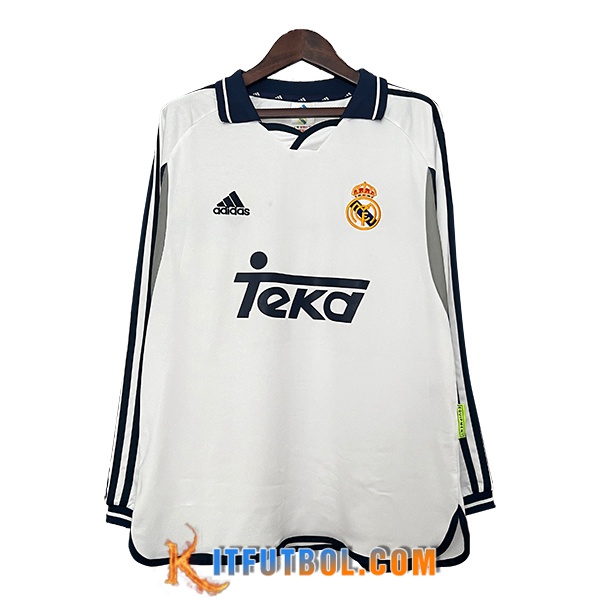 Camisetas De Futbol Real Madrid Retro Primera Manga Largas 2000/2001