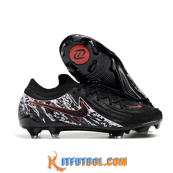 Nike Botas De Fútbol Phantom Luna Elite NU FG Negro/Blanco/Rojo -02
