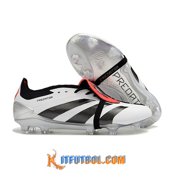 Adidas Botas De Fútbol Predator Elite Tongue FG Blanco/Negro/Naranja