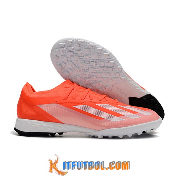 Adidas Botas De Fútbol X CRAZYFAST.1 TF BOOTS Naranja/Blanco