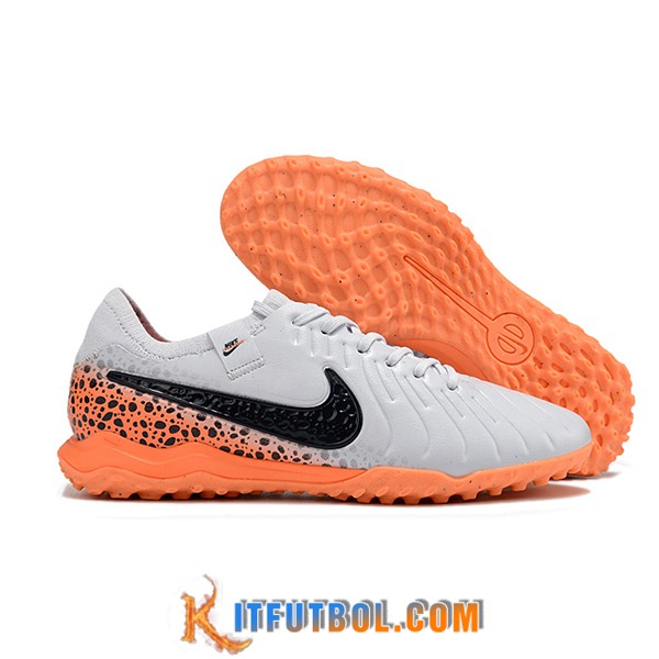 Nike Botas De Fútbol Tiempo Legend X PRO TF Blanco/Negro/Naranja -02