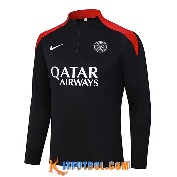 Sudadera De Entrenamiento PSG Negro/Rojo 2024/2025