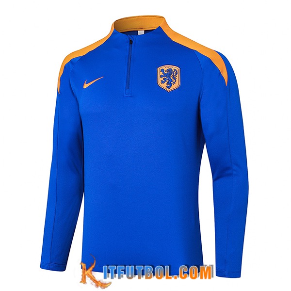 Sudadera De Entrenamiento Países Bajos Azul/Naranja 2024/2025