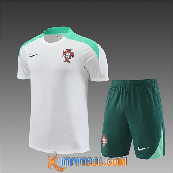 Camiseta Entrenamiento Portugal Ninos Blanco/Verde 2024/2025