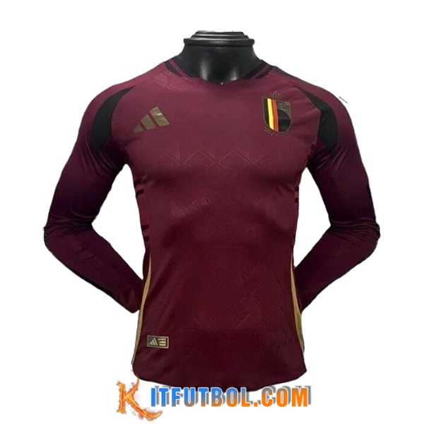 Camisetas De Futbol Bélgica Primera Manga Largas UEFA Euro 2024