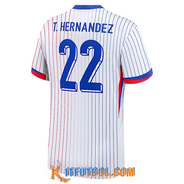 Camisetas De Futbol Francia (T. HERNANDEZ #22) UEFA Euro 2024 Segunda