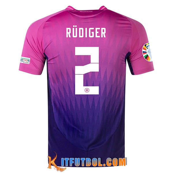 Camisetas De Futbol Alemania (RUDIGER #2) UEFA Euro 2024 Segunda
