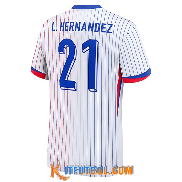 Camisetas De Futbol Francia (L. HERNANDEZ #21) UEFA Euro 2024 Segunda