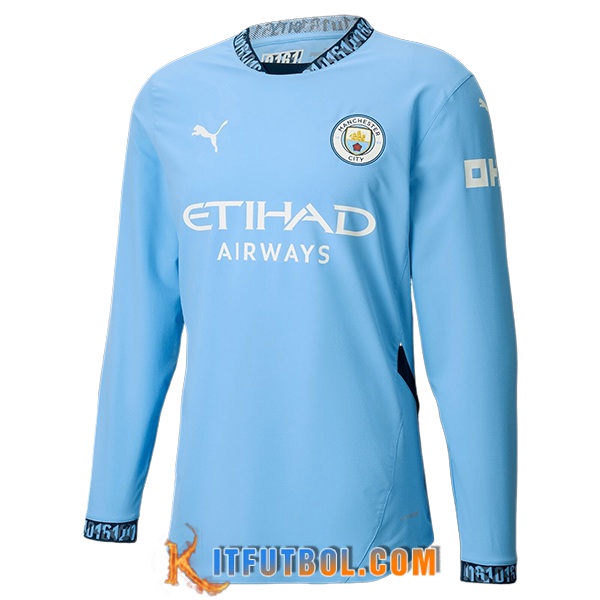 Nueva Camisetas De Futbol Manchester City Primera Manga Largas 2024/2025