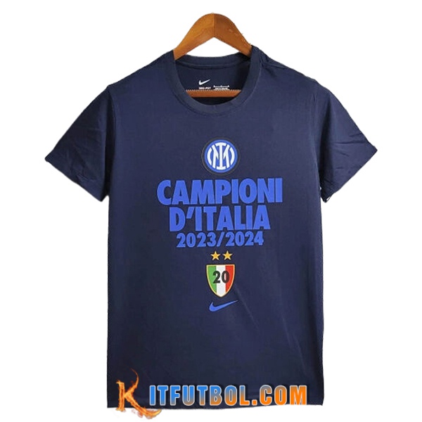 Camisetas De Futbol Inter Milan T-Shirt Champion Azul marino 2023/2024