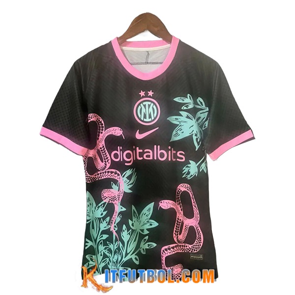 Camisetas De Futbol Inter Milan Champion 2 Negro/Rosa 2024/2025