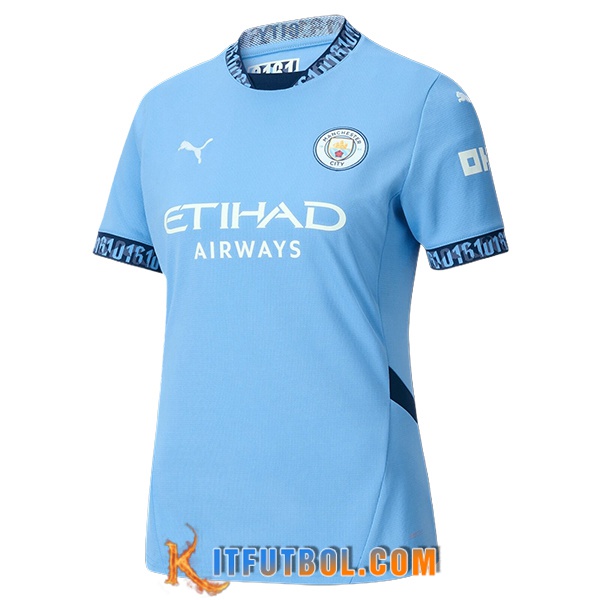 Nueva Camisetas De Futbol Manchester City Mujer Primera 2024/2025