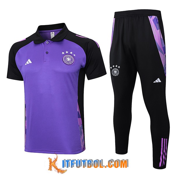 Camiseta Polo Alemania Violeta/Negro 2024/2025