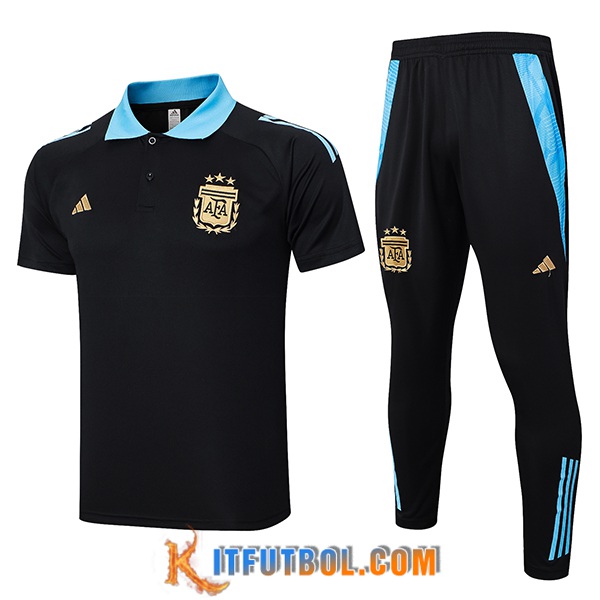 Camiseta Polo Argentina Negro/Azul 2024/2025