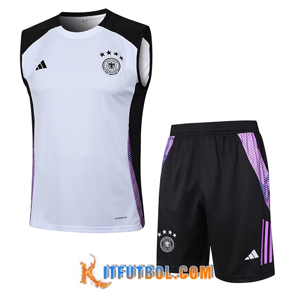 Camiseta Entrenamiento sin mangas Alemania Blanco/Negro/Violeta 2024/2025