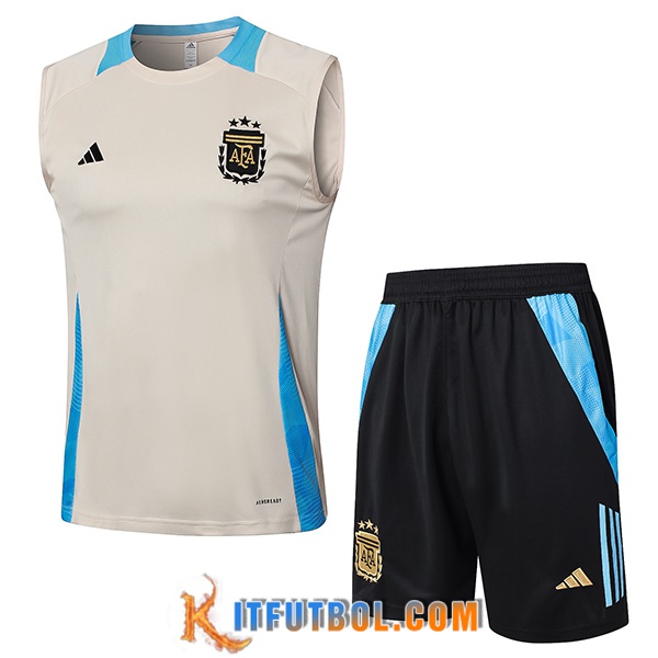 Camiseta Entrenamiento sin mangas Argentina Beige/Azul 2024/2025