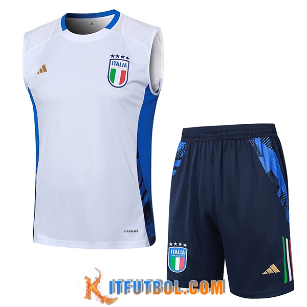 Camiseta Entrenamiento sin mangas Italia Blanco/Azul 2024/2025