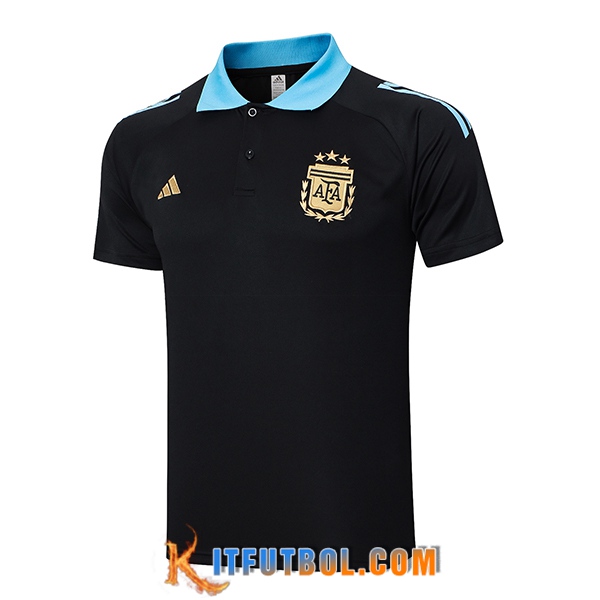 Camiseta Polo Argentina Negro/Azul 2024/2025