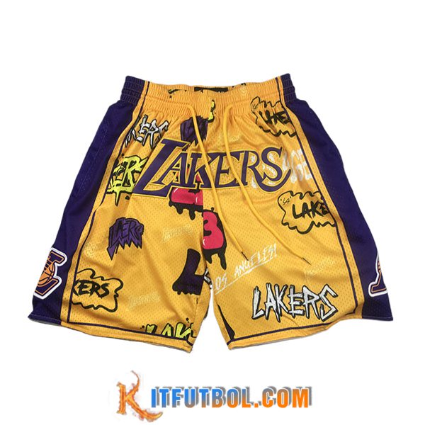 Cortos NBA Los Angeles Lakers 2024/25 Amarillo/Violeta