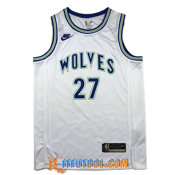 Camisetas NBA Minnesota Timberwolves (GOBERT #27) 2024/25 Blanco/Azul/Verde