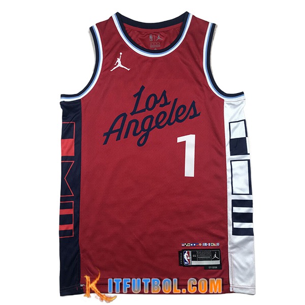 Camisetas NBA Los Angeles Clippers (HARDEN #1) 2024/25 Rojo/Negro/Blanco